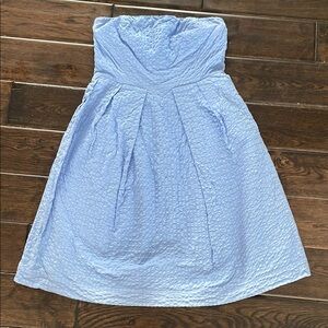 Light Blue Strapless Ladies Dress